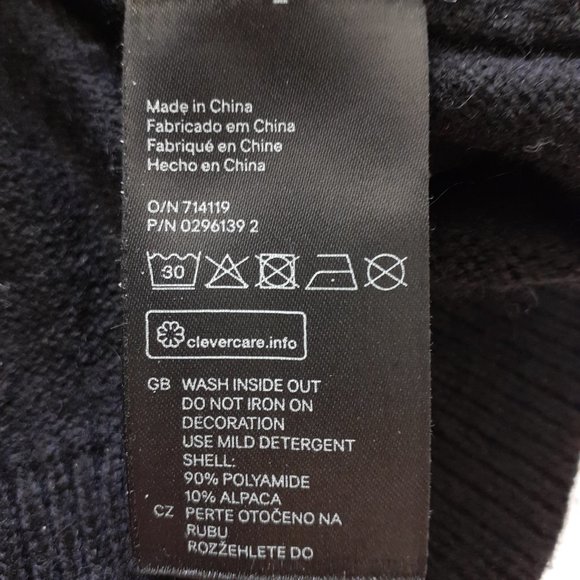 H&M Pug Sequin Alpaca Blend Black Crew Neck Black Sweater Size M - Picture 9 of 10